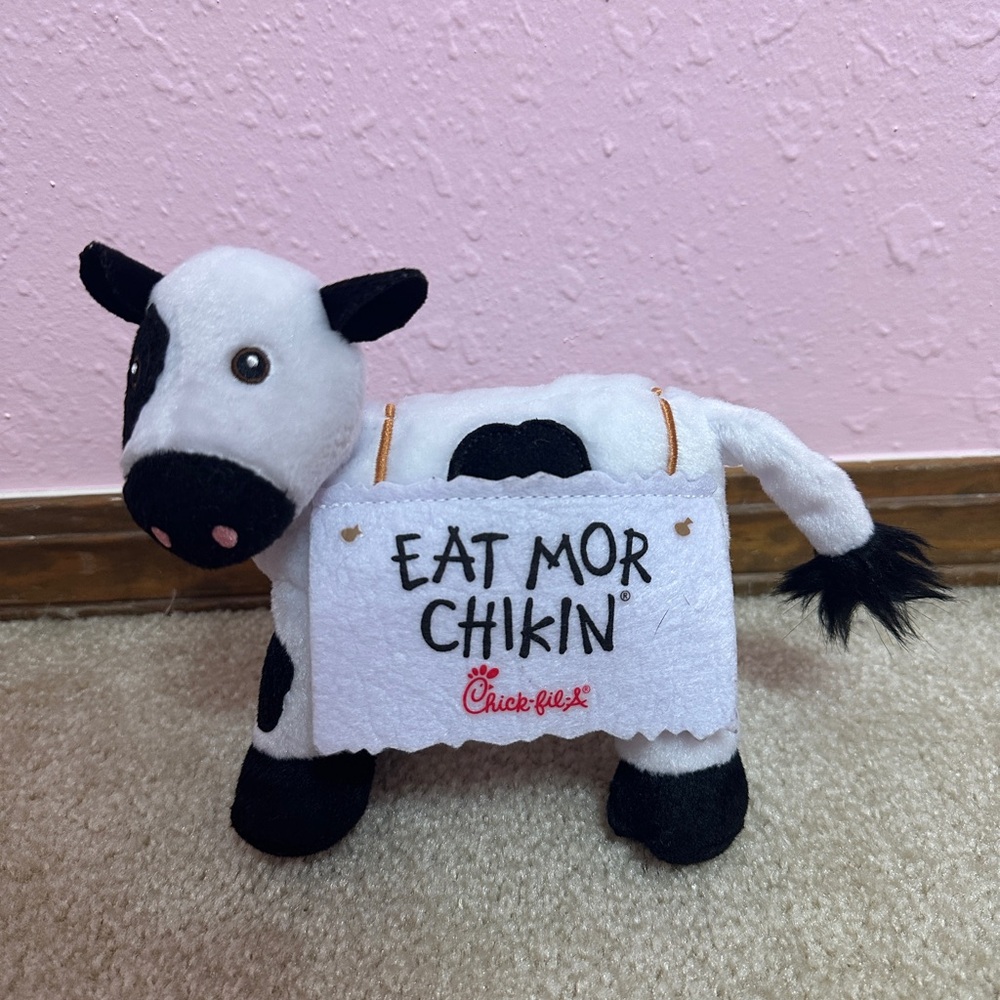 Chick-Fil-A Eat Mor Chikin Promo Advertising Cow Plush Stuffed More Chicken Sign